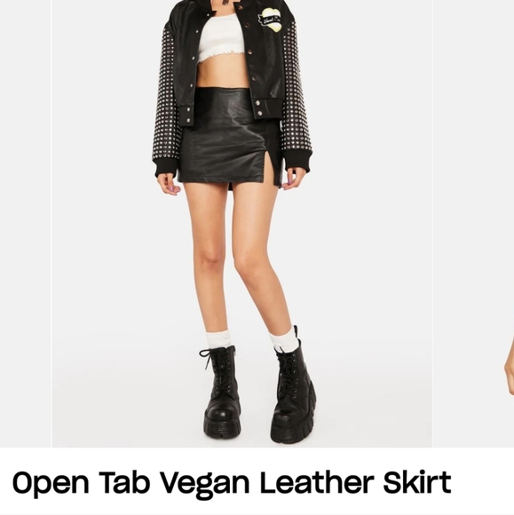 Black Vegan leather skirt Medium Dolls Kill - Picture 3 of 10